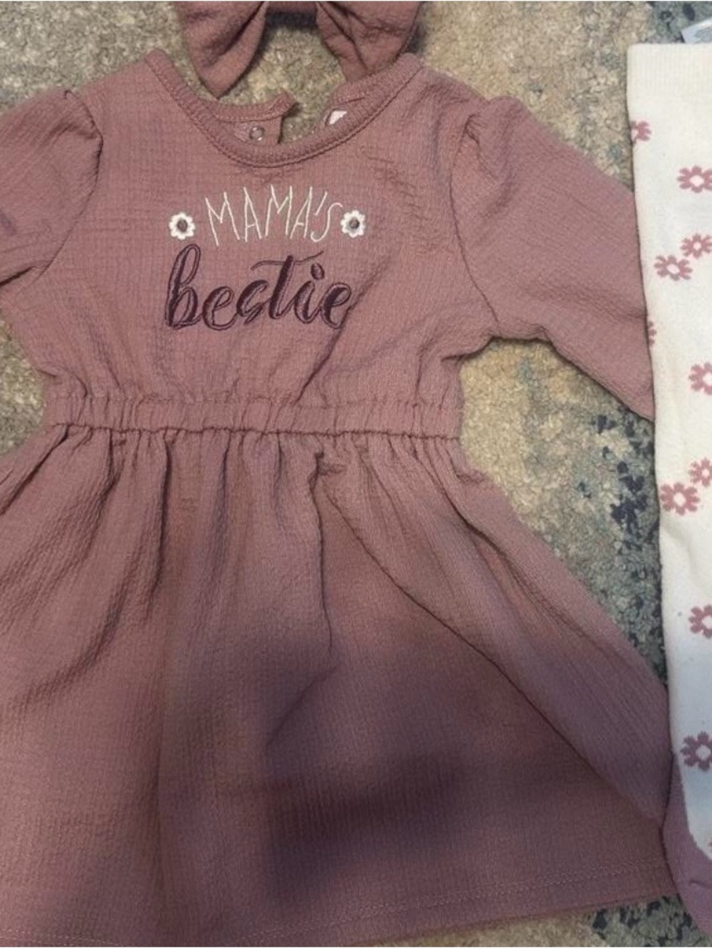 Catherine Malandrino Mauve Long-Sleeve 'Mama's Bestie' Kids Dress